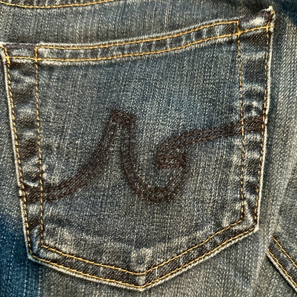 AG EUC Straight Leg Charlotte Adrianno Goldschmied Jeans Blue wash denim SZ 28R - Picture 13 of 13